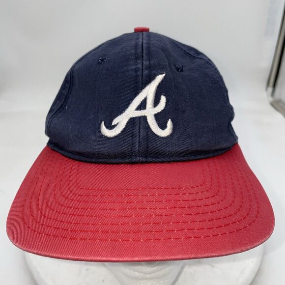 kids vintage Atlanta Braves snapback hat One Size Fits All￼ Cap Blue/red - Picture 1 of 8